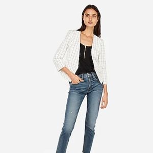 Express windowpane cutaway blazer